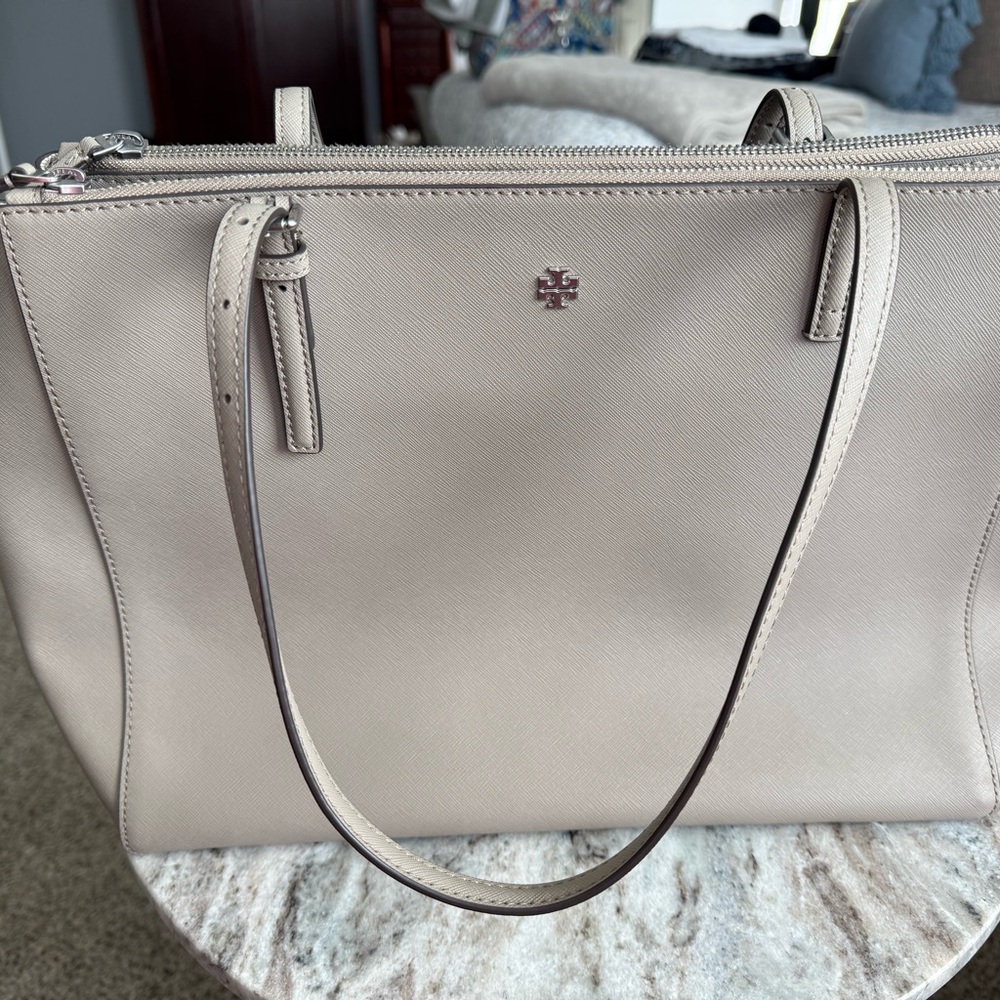 Tory Burch Taupe Leather Tote